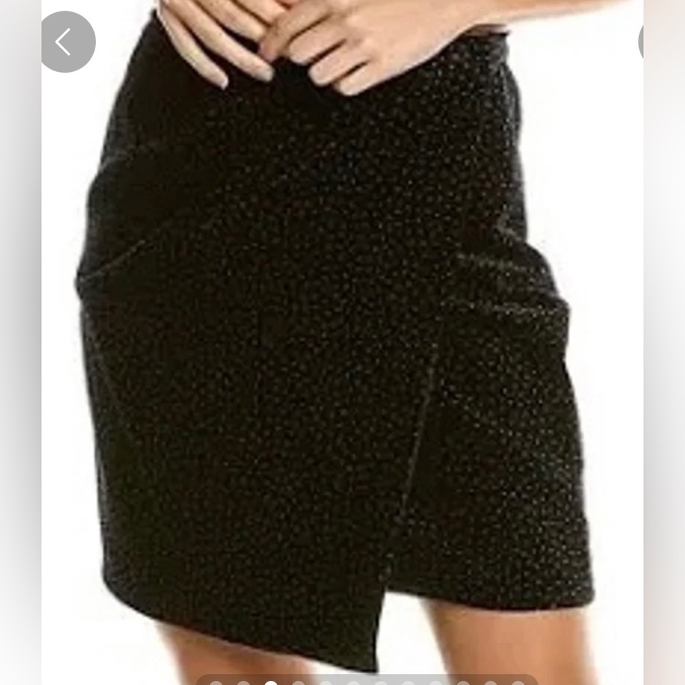 NWT Theory Black Velvet Pleated Wrap Skirt.  Black size 0.